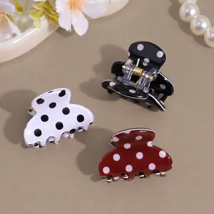 Süße Polka Dot Acetat Haarkralle Kleine Retro Runde Punkt Muster Haarspangen Für Damen Mädchen Daily Fashion Haarschmuck