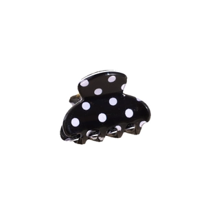 Schicker schwarz-weiß gepunkteter Haarklammer für Mädchen mit Vintage-Harz-Finish
