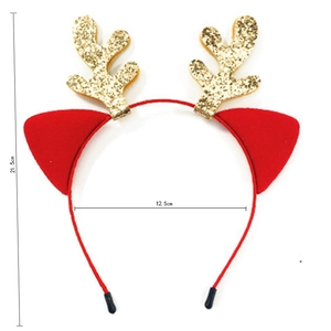 Dettaglio dimensioni del cerchietto con corna di renna di Natale e paillettes dorate