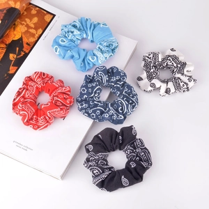 Vintage Paisley Printed Cloth Scrunchies For Women Korean INS Style Retro Hair Ring Elastic Hair Bands Fashion Hair Ties