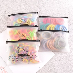 Lot de 5 paquets d'élastiques à cheveux colorés sans couture en pochettes mates