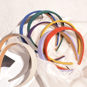 Minimalist Corduroy Striped Headband For Women Korean Style Retro Wide Hairband Non-Slip Fabric Hair Hoop Fashion Hair Accessories