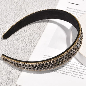 Serre-tête en cristal scintillant avec dents antidérapantes et motif léopard en strass