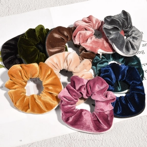 Velvet Zipper Scrunchie Hidden Pocket Elastic Hair Tie Solid Color Velour Hair Band For Women Girls Storage Accessories Travel Yoga