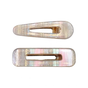 Set de barrettes à cheveux irisées de rêve avec formes gouttes et rectangles