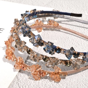 Baroque style sparkling crystal headband set with rhinestones and beads for women