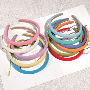 Fashion Candy Color Padded Sponge Headband For Women Minimalist Solid Fabric Wrapped Hair Hoop Thin Hairband Accessories