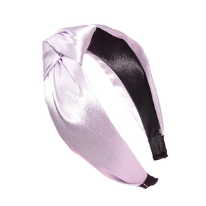 Eleganter violetter Satin-Haarreif für Damen mit Cross-Knoten-Design und Seidenoberfläche