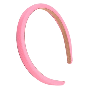 Pink satin sponge headband with anti-slip lining shown on a plain white background