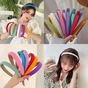 Serre-tête Rembourré en Éponge de Tissu pour Femmes Couleur de Bonbon Unie Bandeau à Cheveux Style Coréen Doux Accessoire de Coiffure pour Lavage du Visage