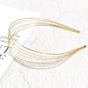 Multi Layer Gold Metal Headband For Women Star Moon Artificial Pearl Wave Hair Hoop Elegant Headpiece Hair Accessories Wedding Party