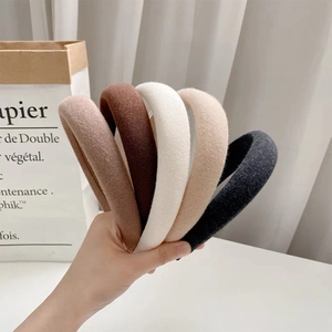 Women's Simple Thickened Sponge Headband Wide Edge Cloth Solid Color Korean Fashion Hair Hoop Daily Hair Accessories