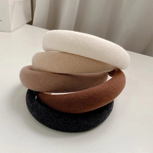 Padded sponge headband set in five neutral colors with soft fabric and thick design