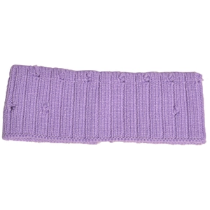 Bandeau en coton tricoté violet avec motif texturé à pois pour femmes en hiver