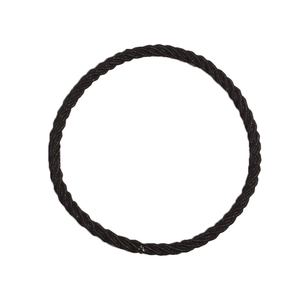 Minimalist high elasticity black braided hair tie with durable spiral texture on white background
