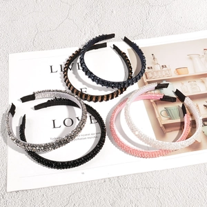 Elegant thin crystal rhinestone headbands in multiple colors for women and girls