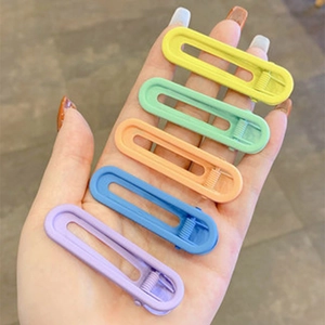 Set di cinque mollette per capelli ovali opache nei colori macaron per le ragazze