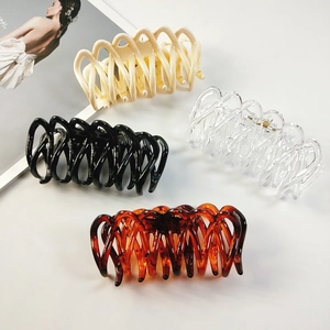 Grande Pince à Cheveux Géométrique en Acrylique pour Femmes Élégante Pince à Chignon Minimaliste Accessoires de Cheveux