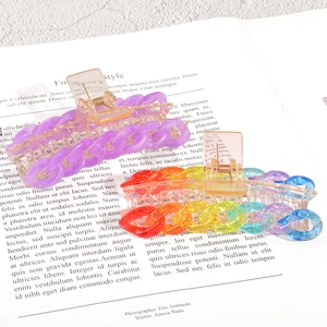 Pinces à cheveux arc-en-ciel aux couleurs acidulées avec dégradé et détails pailletés