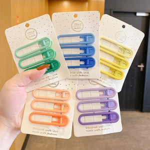 Fermagli per Capelli a Becco d'Anatra in Metallo Opaco per Donna Ragazza Colori Macaron Geometrici Ovali Quadrati a Goccia Accessori per Acconciature