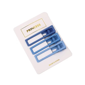 Set di 3 fermagli per capelli rettangolari vuoti blu opaco sfumato per ragazze