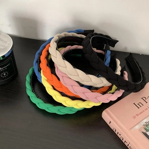 Braided candy color sponge headbands with non-slip teeth in various colorful styles