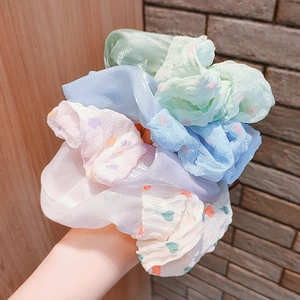 Elegant chiffon organza scrunchies set in pastel colors for women ponytail styles
