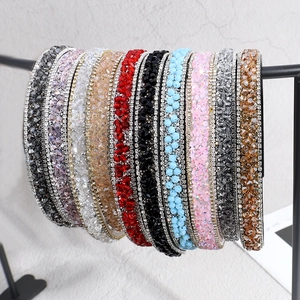 Serre-Tête Baroque Perlé De Strass Pour Femmes Mode Scintillant Cristal Incrusté Bandeau Cheveux Antidérapant Rembourré
