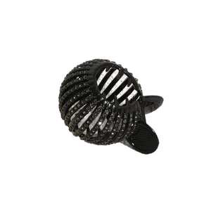 Sparkling rhinestone bird nest hair claw clip for elegant high ponytail fixing in black