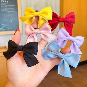 Barrettes à Cheveux Nœud Papillon Couleur Bonbon pour Filles Enfants Accessoires en Tissu pour Célébration