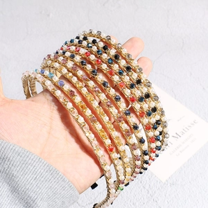 Mode Luxe Strass Kristal Haarband Elegant Legering Kunstparels Kralen Haarketting Voor Vrouwen Dagelijks Feest Haaraccessoires
