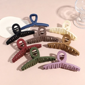 Pince à Cheveux Grande en Acrylique Mat Élégante pour Femmes Antidérapante Minimaliste Géométrique Carrée Barrette