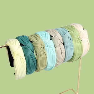 Knotted pleated headbands in various Morandi colors for women's fashion hair styling