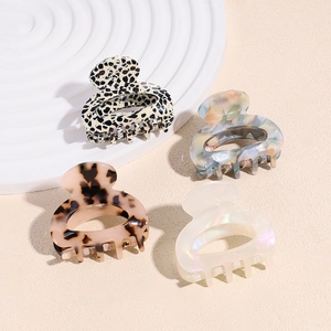 Korean Style Small Acetate Hair Claw Clips Marble Spotted Mini Shark Clips Geometric Hairpins For Women Daily Hair Accessories