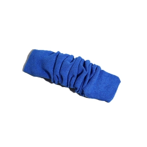 Vibrant royal blue pleated fabric hair clip with a stylish textured accordion fold design