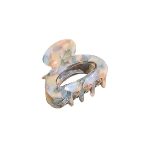 Elegant tortoiseshell acetate claw clip with marble texture for ponytail hair styling