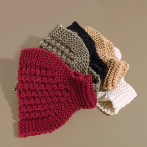 Winter Warm Knit Headband For Women Solid Color Wide Crochet Hair Band Ear Warmer Elastic Knitted Turban Hair Accessories