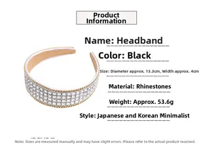 Detailansicht Strass Stirnband mit Maßen 13,3 cm Durchmesser und 4 cm Breite
