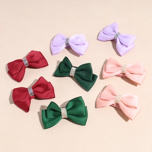 Pince à Cheveux Nœud en Ruban de Style Coréen pour Filles Femmes Nœud Double Couche en Satin Pince à Bec de Canard Accessoires Cheveux