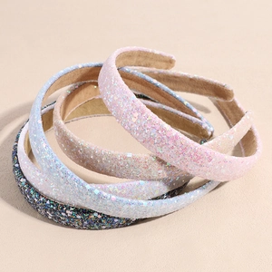 Handmade Sequin Glitter Headband Sweet French Style Women Non-Slip Velvet Lining Hair Hoop Elegant Daily Party Hair Accessories