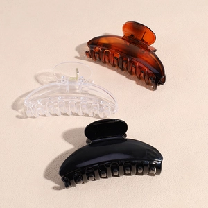 Minimalist Acrylic Semi Circle Hair Claw Clip For Women Korean Style Non Slip Large Hair Shark Clip Styling Accessories