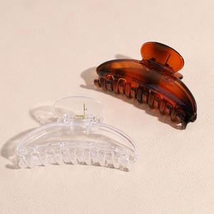 Minimalist clear acrylic and amber claw clip set for women hair styling in high quality