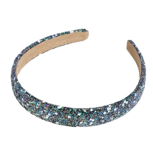 Pink French style headband with shimmering colorful sequins and non-slip inner velvet lining