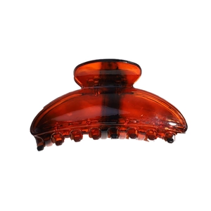 Minimalist amber tortoise shell pattern acrylic crescent hair claw clip for women