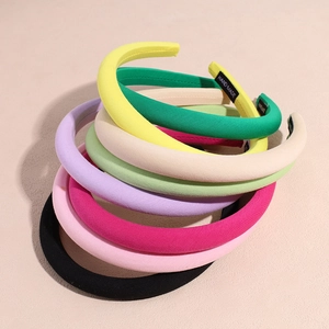 Set cerchietti larghi in spugna colorati con etichetta artigianale fatta a mano