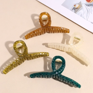 Grande Pinza per Capelli in Acrilico Stile Coreano Sfaccettatura Geometrica Shark Clip per Capelli Folti Elegante Donna Accessori Capelli