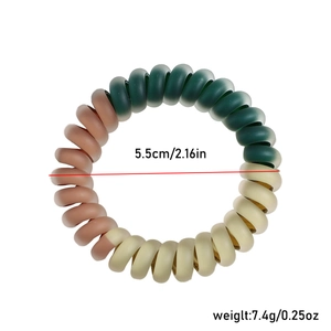 Vue détaillée d'un élastique spirale tricolore de 5,5 cm avec une finition mate dégradée
