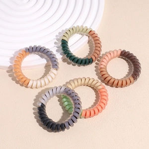 Lot de 5 chouchous spirales minimalistes mats à dégradé de couleurs en spirale de téléphone