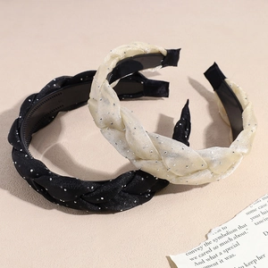Braided Headband Cloth Rhinestone Non-slip Retro French Style Handmade For Women Elegant Fashion Headwear Hair Accessories