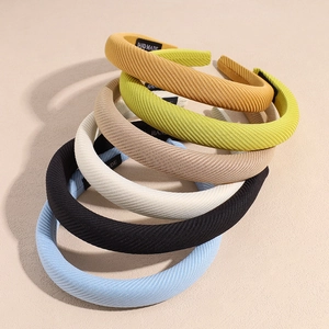 Set of 6 colorful padded sponge headbands with twill fabric cover and handmade label